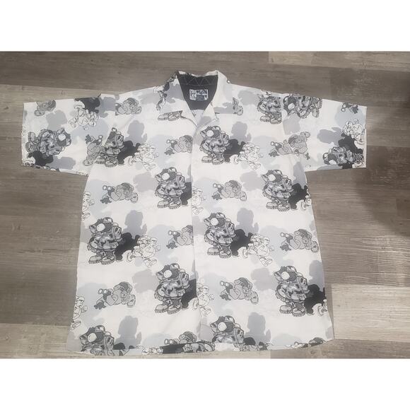 Raw Blue Military Men Button Up Collared Short Sleeved Shirt | Size Extra Large - Picture 8 of 8